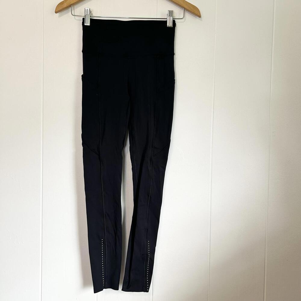 Lululemon Black Active Workout Yoga Leggings Pants Women's Size 2